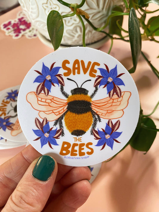 Save the Bees Sticker - Honey Bee Decal