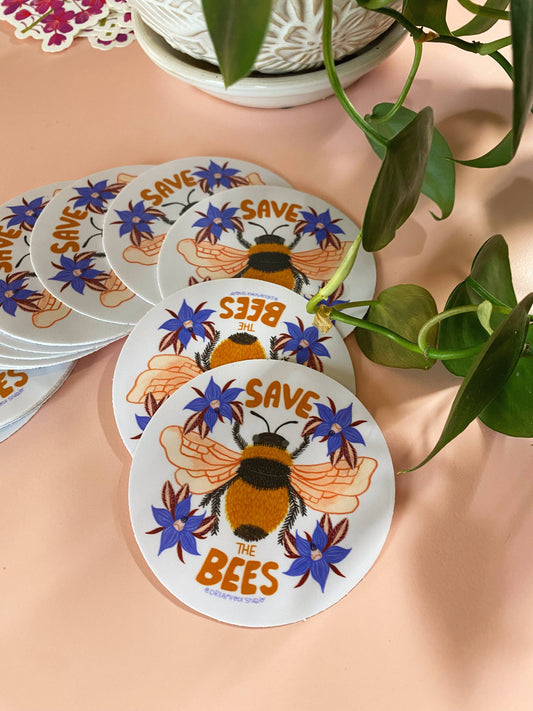 Save the Bees Sticker - Honey Bee Decal