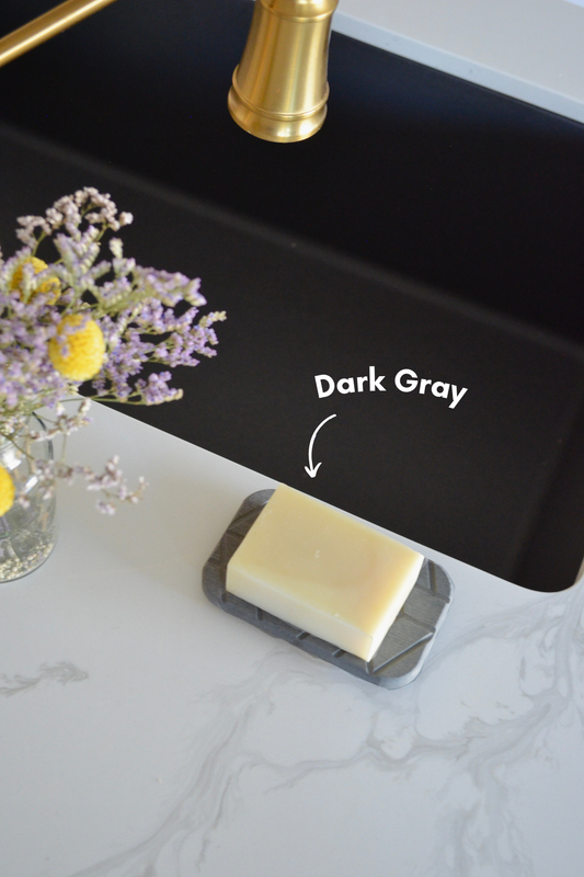 Geometric Quick-Dry Diatomite Soap Dish | Zero Waste | Eco: Dark Gray